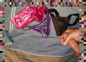 Friend wanted me to spray her stripper panties with my cum
