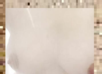 Showering and dumping fresh breastmilk on my tits