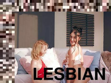 fitta-pussy, lesbisk, blond, vacker, fantastisk, brunett