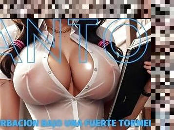 tetas-grandes, masturbación, chorro-de-corrida, paja, tetas, morena, erótico, muñeca