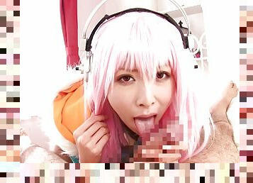 Sweet cosplay with a horny Japan teen