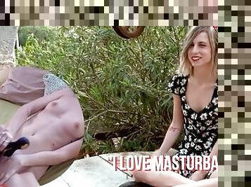 masturbation, en-plein-air, chatte-pussy, amateur, babes, jouet, allemand, naturel, solo, rasé