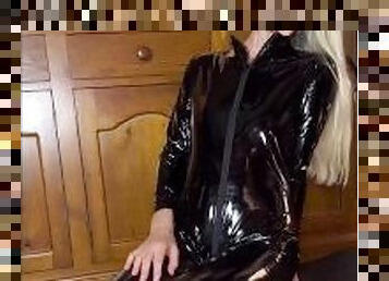 amateur, fellation, ejaculation-sur-le-corps, énorme-bite, milf, branlette, sale, blonde, parfait, latex