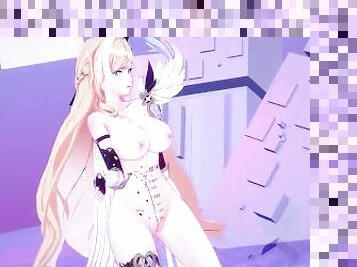 gros-nichons, blonde, hentai, danse, 3d, seins