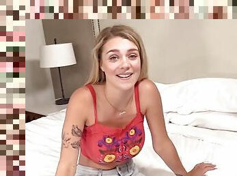 Busty teen Gabbie Carter ass fucked on first college casting