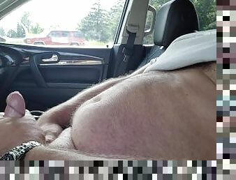 Public car cumshot