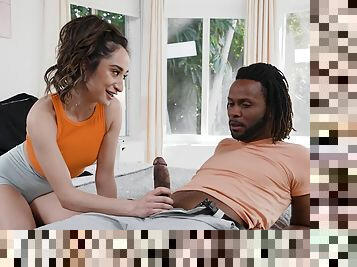 Hard sex with a black lover in romantic perversions at home