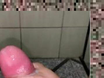 Masturbating and cumming tasty before shower