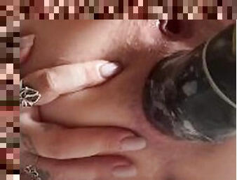 con-el-puño, amateur, anal, a-solas, tatuaje, jugoso