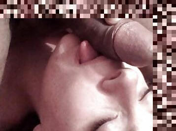 AMAZING Facial Close up with a big cock, his dick is bigger than my face.
