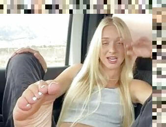 Goddess Kaylee Feet Joi in Car