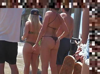 Big Buttt Blonde Green Bikini