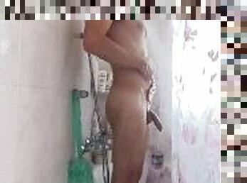 Italian boy in the shower, he doesn't know he's being filmed