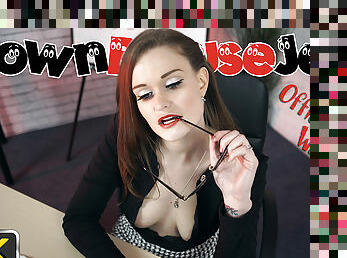 Honour May in Office Voyeur Wank - DownblouseJerk