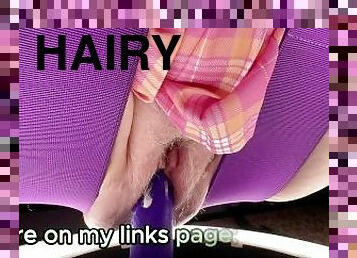 Hairy Fat Juicy bbw GOONER Cunt Rides Dildo ssbbw