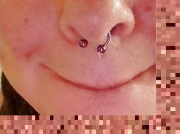 Water droplet on my nose ring!