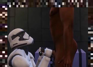 Sims 4 Finn from Star Wars fucks a Storm Trooper