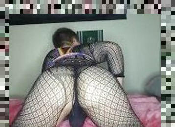 Showing off my new fishnet body suit and lingerie