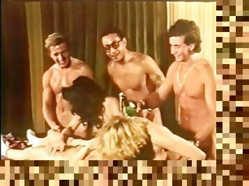 poilue, orgie, fellation, ejaculation-sur-le-corps, vintage, sexe-de-groupe