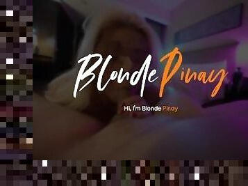 blondepinay ASMR audio kinumbinse si kumpare sa intimate sloppy blowjob with boobfuck and facial