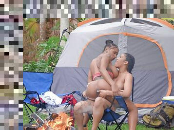 Camping trip turns pretty wild for these curious lesbians