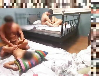 азіатка, публічно, прихильник, мінет, пара, груповий-секс-groupsex, кореянка