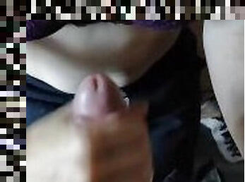 Handjob and Cum big tits