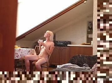 My girlfriend is looking for a reason to masturbate in the dining room