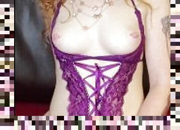 Redhead Masturbates In Lingerie