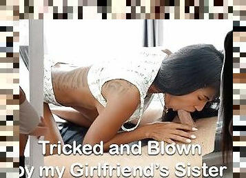 Asian Girl Secretly Blows Her Sister's Boyfriend