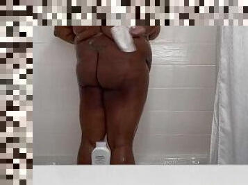 Bbw gets soapy in the shower