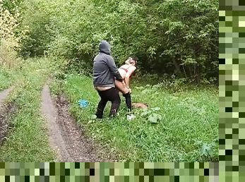 Mommy's trip to the forest for mushrooms ended with a fuck with a stranger. He came inside her