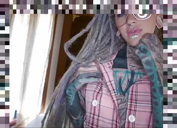 Tattooed nerd Anuskatzz pov fuck hard