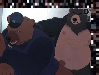 Cop bear fucked by a criminal in the alley