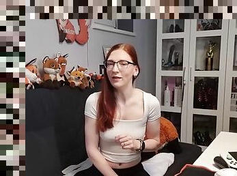 German redhead teen has her first orgasm on camera