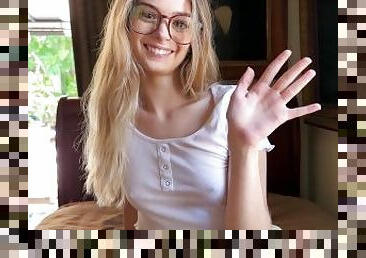 lunettes, ados, famille, blonde, sœur, mignonne, petite, minuscule, ringard