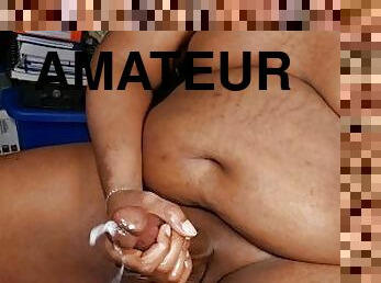 grosse, masturbation, amateur, ejaculation-sur-le-corps, énorme-bite, belle-femme-ronde, solo, bite