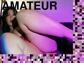 cul, gros-nichons, masturbation, orgasme, giclée, amateur, française, gode, solo, taquinerie