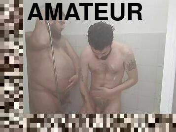 bad, amatör, hardcore, gay, par, bbw, knullande, dusch