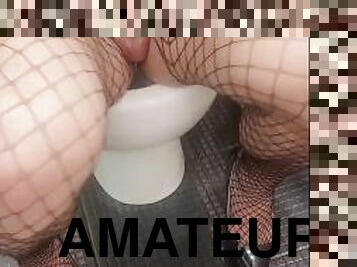 onani, amatør, anal, legetøj, strømper, fiskenet, fetish, solo