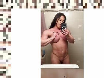 cul, amateur, mature, milf, point-de-vue, solo, tchèque, musclé, séance-dentraînement