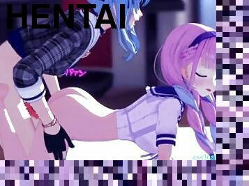 lesbiana, recopilación, hentai, 3d