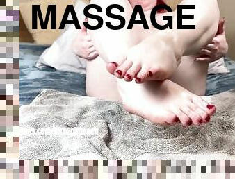 amatör, massage, bbw, fötter, fetisch, ensam, ben, retande