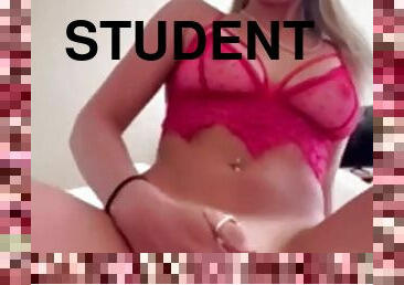 Rough sex of a beautiful blonde student leaked to the network