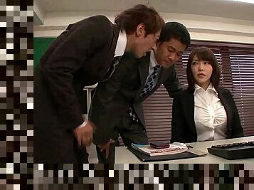 Japanese in pantyhose office sex